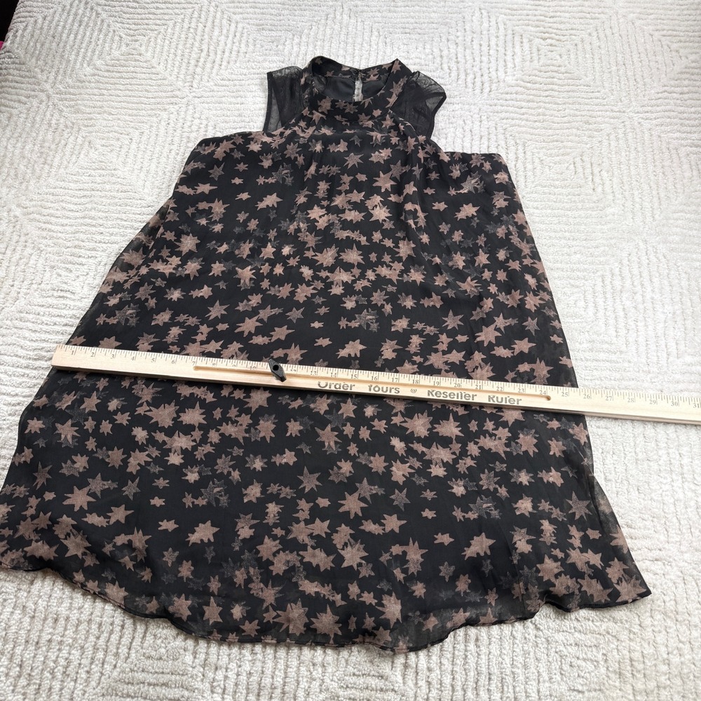 BCBGeneration Star Print Dress Womens S Black Celestial Whimsigoth Ethereal Edgy - Picture 11 of 13